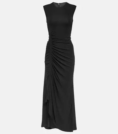 Draped Crepe Midi Dress in Black - Givenchy | Mytheresa