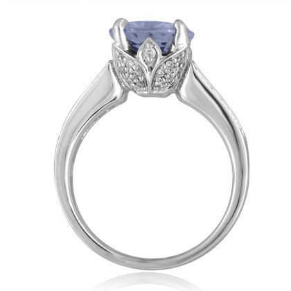Light Blue Sapphire Halo Ring | Diamond Stars NY
