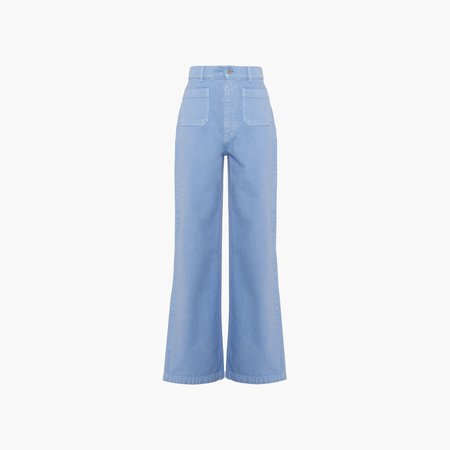 Garment-dyed drill pants Celeste | Miu Miu