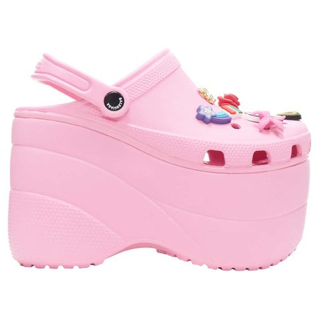 new BALENCIAGA CROCS 2018 Rose Bon Bon pink gibbet platform sandals EU37 For Sale at 1stDibs