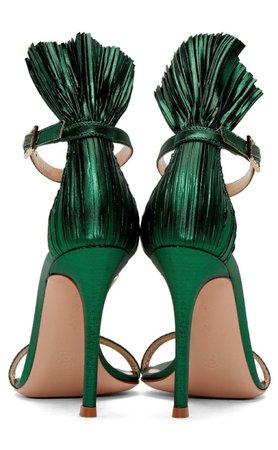 emerald green ruffle heels