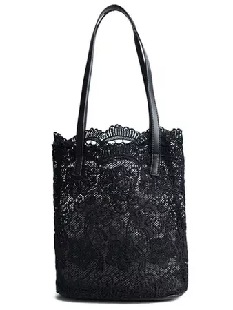 Black Lace Casual 2 Pieces Shoulder Bag Set | RoseGal.com