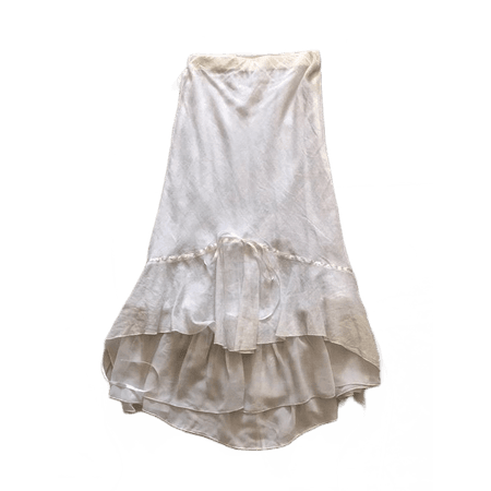 long midi white cream bow ribbon skirt ruffle lace
