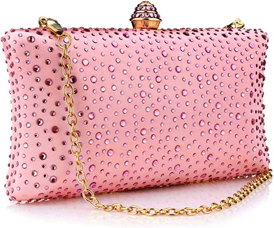 Women Beaded Clutch Bag Rhinestone Crystal Purse Glitter Evening Handbag for Wedding Cocktail Prom Party, Pink, Small : Amazon.ca: Clothing, Shoes & Accessories