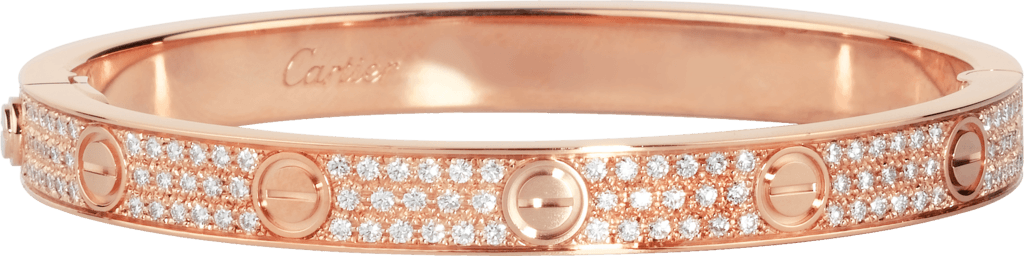 CRN6036917 - LOVE bracelet, diamond-paved - Pink gold, diamonds - Cartier