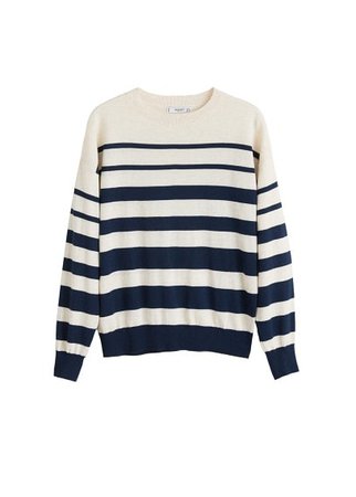 MANGO Striped cotton sweater