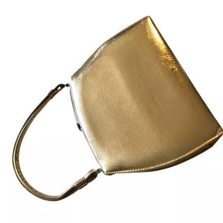 Metallic Gold Crinkled Vinyl Top Handle Handbag circa 1960s – Dorothea's Closet Vintage