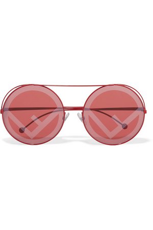 Fendi | Printed round-frame metal sunglasses | NET-A-PORTER.COM