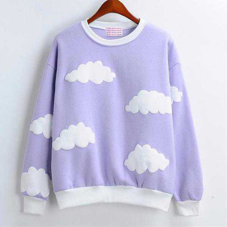 Pastel Clouds Crewneck Sweater Fairy Kei Sweat Shirt | Kawaii Babe