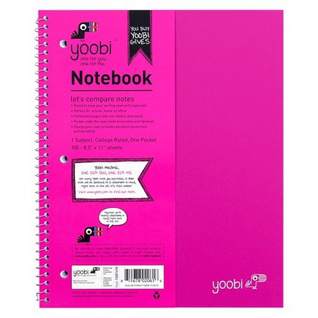 Yoobi™ Spiral Notebook 1 Subject College Ruled : Target