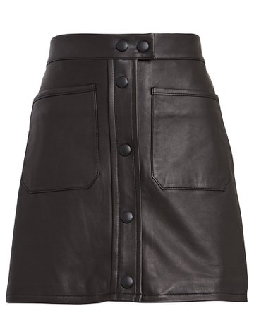 FRAME | Leather Patch Pocket Mini Skirt | INTERMIX®