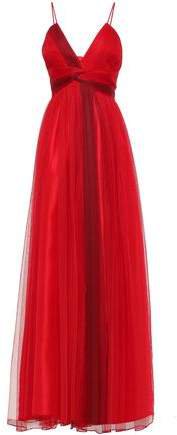 Twist-front Tulle Gown
