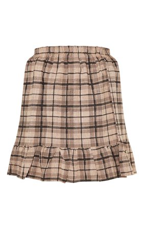 Black Check Frill Hem Mini Skirt | Skirts | PrettyLittleThing