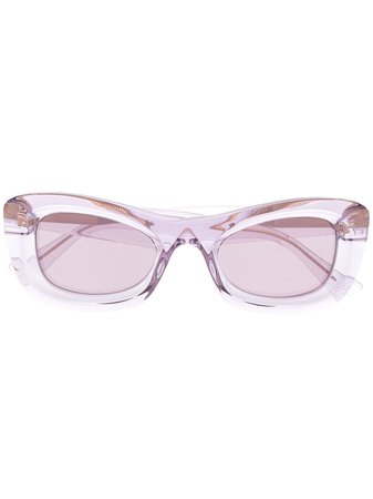Shop Bottega Veneta Eyewear transparent rectangle-frame sunglasses with Express Delivery - FARFETCH