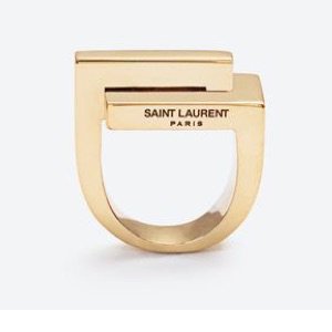 gold saint laurent ring