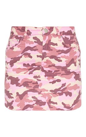 Pink Camo Denim Skirt | Skirts | PrettyLittleThing USA