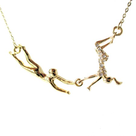 flying trapeze acrobat pendant gymnastic circus-themed necklace
