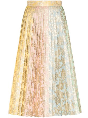 Dolce & Gabbana floral-jacquard pleated skirt - FARFETCH