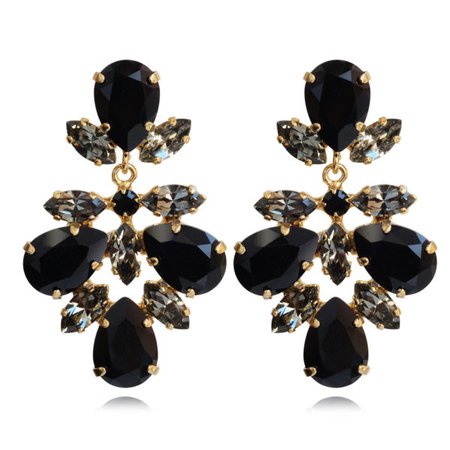 Selene Earrings / Jet + Black Diamond | Caroline Svedbom Jewelry