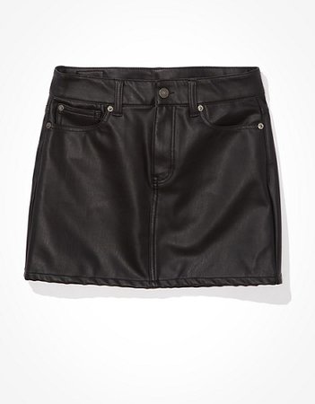 AE High-Waisted Leather Mini Skirt