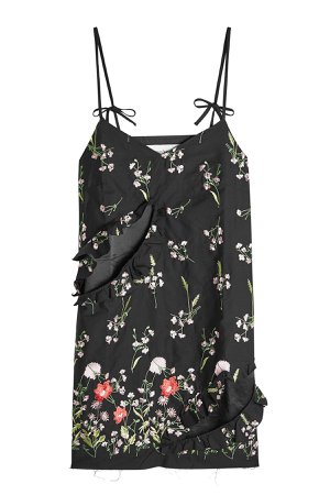 Embroidered Slip Dress with Cut-Out Front Gr. XS