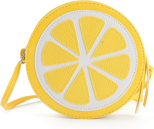 AUEAR, Lemon Lime Fruit Shaped Round Cute Fashion Personality Cross Body Bag Purse for Women Girls Female, Yellow: Handbags: Amazon.com