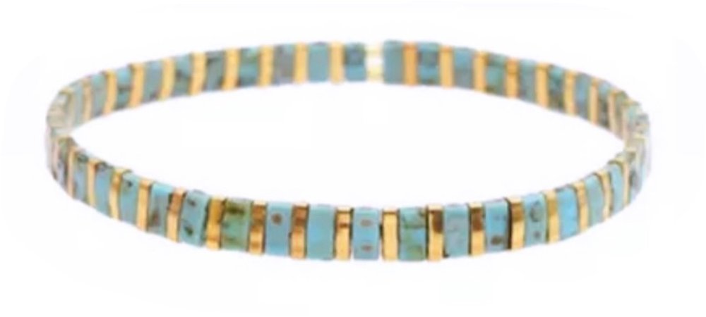 turquoise tile bracelet