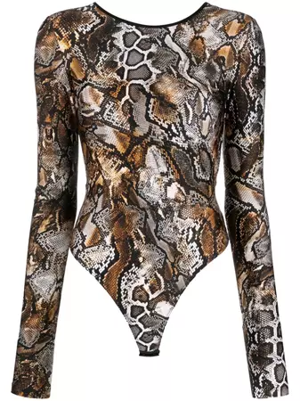 Just Cavalli snakeskin-print long-sleeve Bodysuit - Farfetch