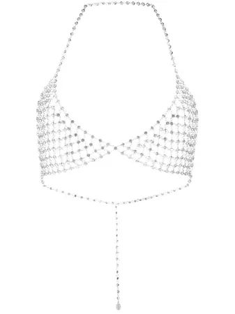 P.A.R.O.S.H. crystal-embellished mesh-chain Bra Top - Farfetch
