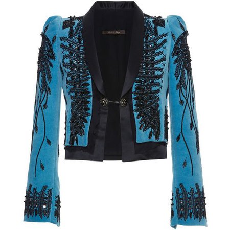 Roberto Cavalli Embroidered Military Cropped Jacket