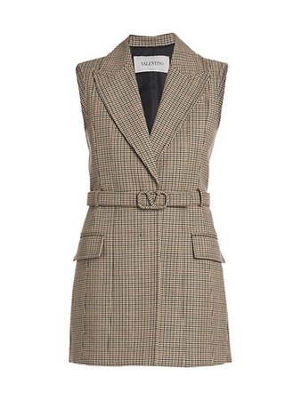 Shop Valentino Plaid Belted Mini-Dress | Saks Fifth Avenue