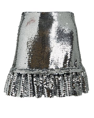 Paco Rabanne Sequined Ruffled Mini Skirt | INTERMIX®