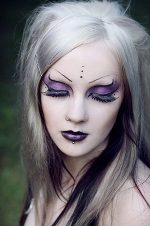 Purple Cyber Goth Makeup