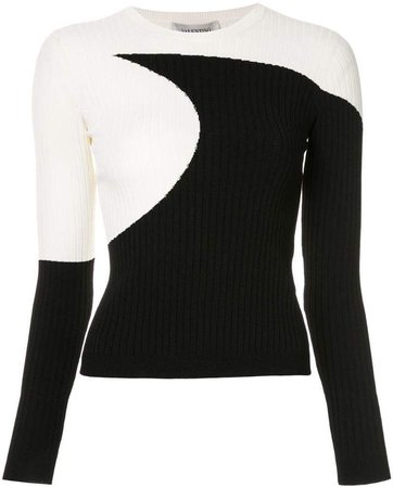 two-tone ribbed top
