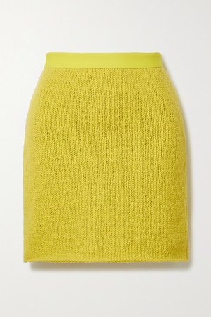 Wool And Cashmere-blend Mini Skirt - Yellow