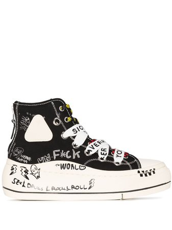 Shop R13 Double Grommet Kurt flatform sneakers with Express Delivery - FARFETCH