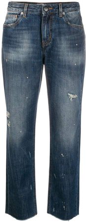 distressed boot cut jeans