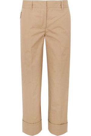 Prada | Cropped cotton straight-leg pants | NET-A-PORTER.COM