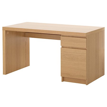 MALM Desk, oak veneer, 140x65 cm - IKEA