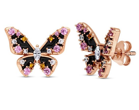 rose gold butterfly earrings