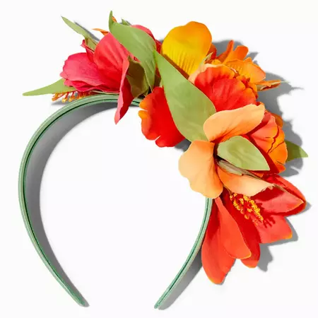 Claire's Orange & Red Hibiscus Flower Headband | The Shops at Willow Bend