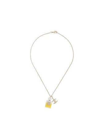 Shop gold Chanel Pre-Owned 2004 perfume pendant necklace with Express Delivery - Farfetch