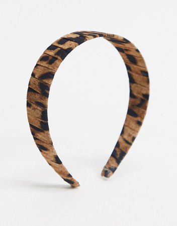 ASOS DESIGN headband with leopard print ruched fabric | ASOS