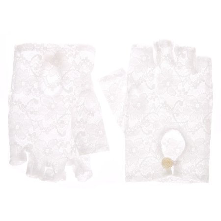 Fingerless Lace Gloves - White | Claire's US