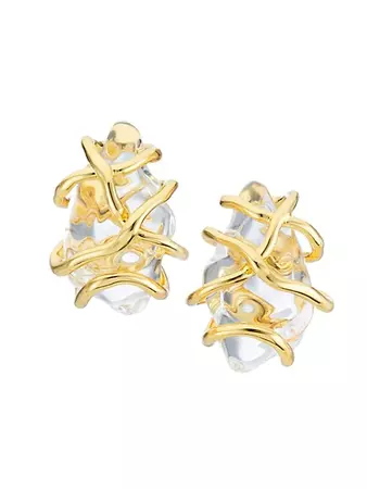 Shop Alexis Bittar Twisted Liquid 14K Goldplated Lucite Earrings | Saks Fifth Avenue