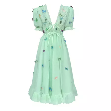 lirika matoshi | green butterfly dress