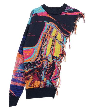 Necessity Sense FRED CUTAWAY SWEATER / OIL PAINTING