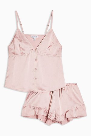 Rose Pink Satin Pyjama Set | Topshop