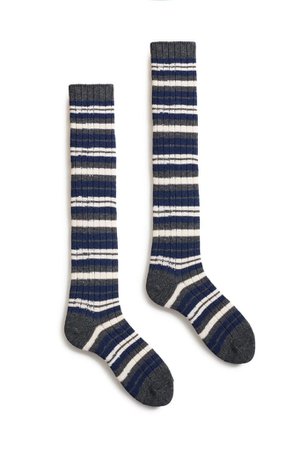navy white and grey striped socks