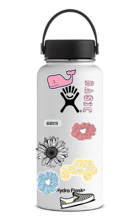 Hydroflask with stickers